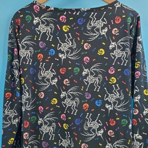 Halloween Multi-color skeleton design black onesie pajamas - Picture 11 of 12